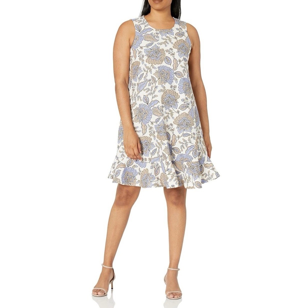 Tommy Hilfiger Paisley Linen Dress Wedding Guest Spring Garden Party Size 10